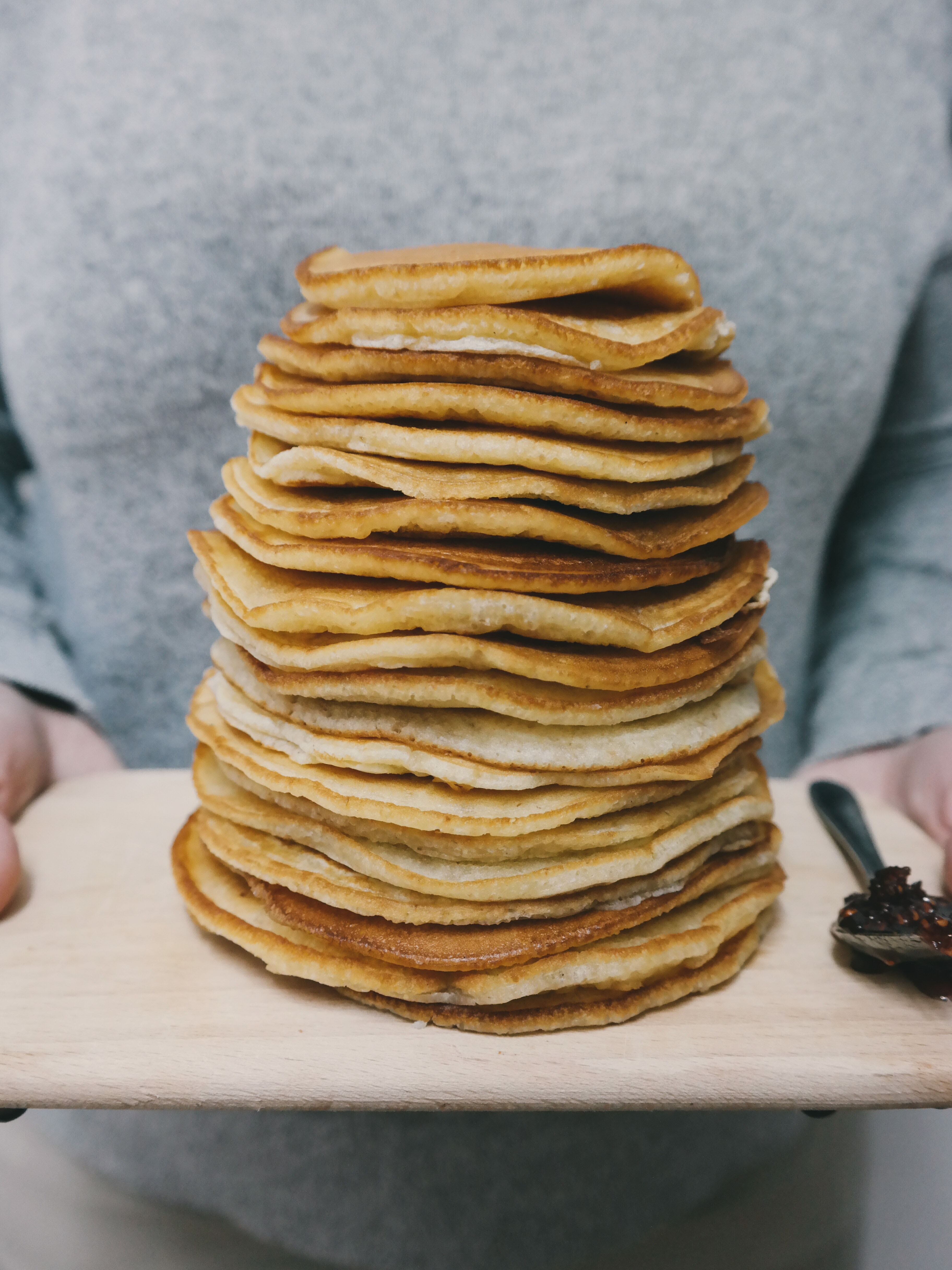 Vegan protein pancakes with fruit